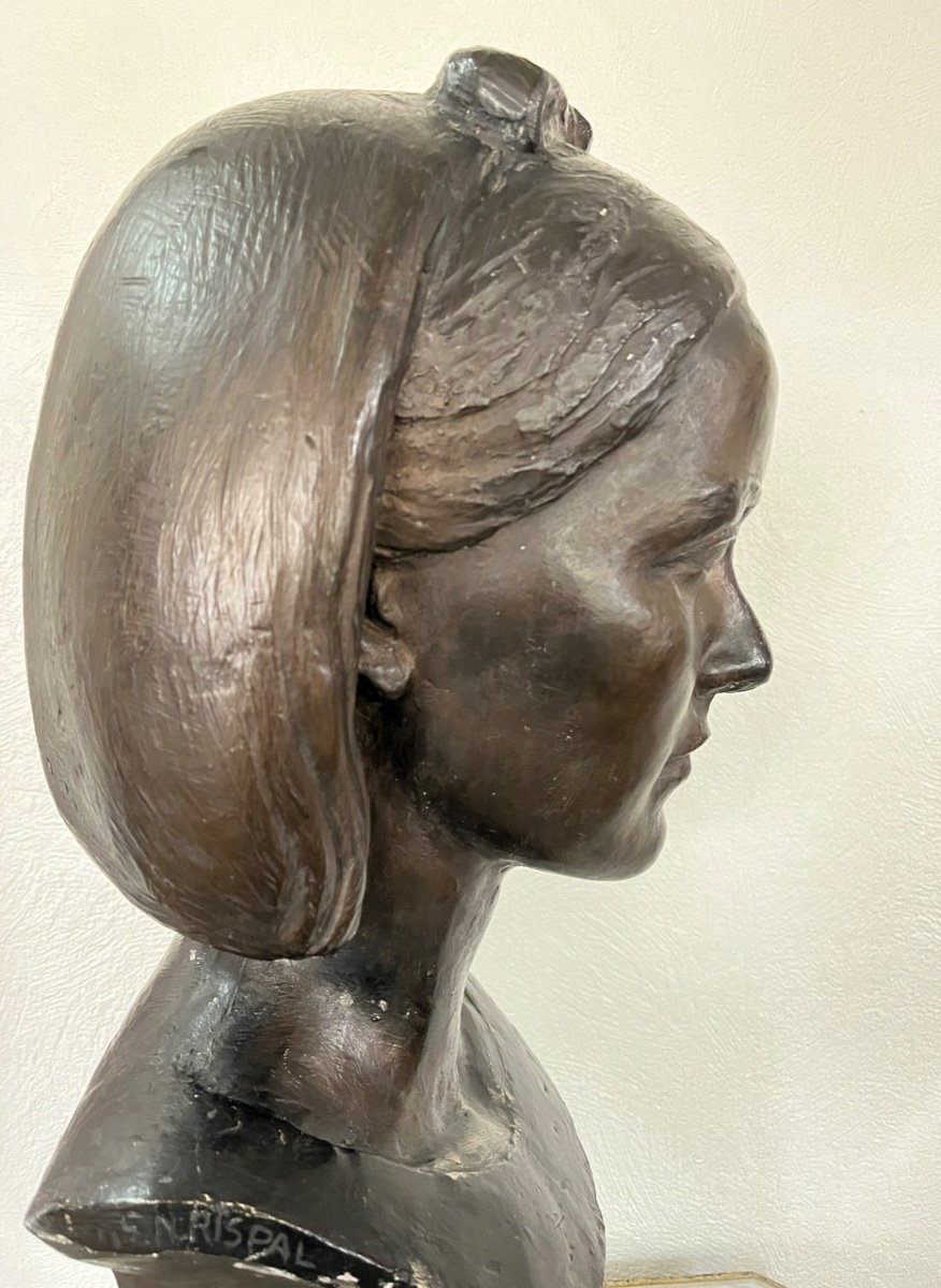Young Woman With Ribbon By Gabriel Rispal 1882-1970-photo-4