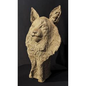 Chat , Sculpture Terre Cuite Vers 1900 – Monogramme Sp ?