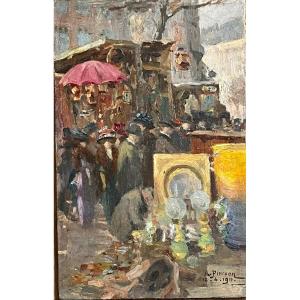 Le Marché Aux Puces à Paris En 1911 Par Albert-léopold Pierson - (1854 - 1923) 