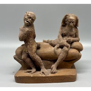 PIGNOUF - Singeries - Francois Lucien Desbordes XIXème