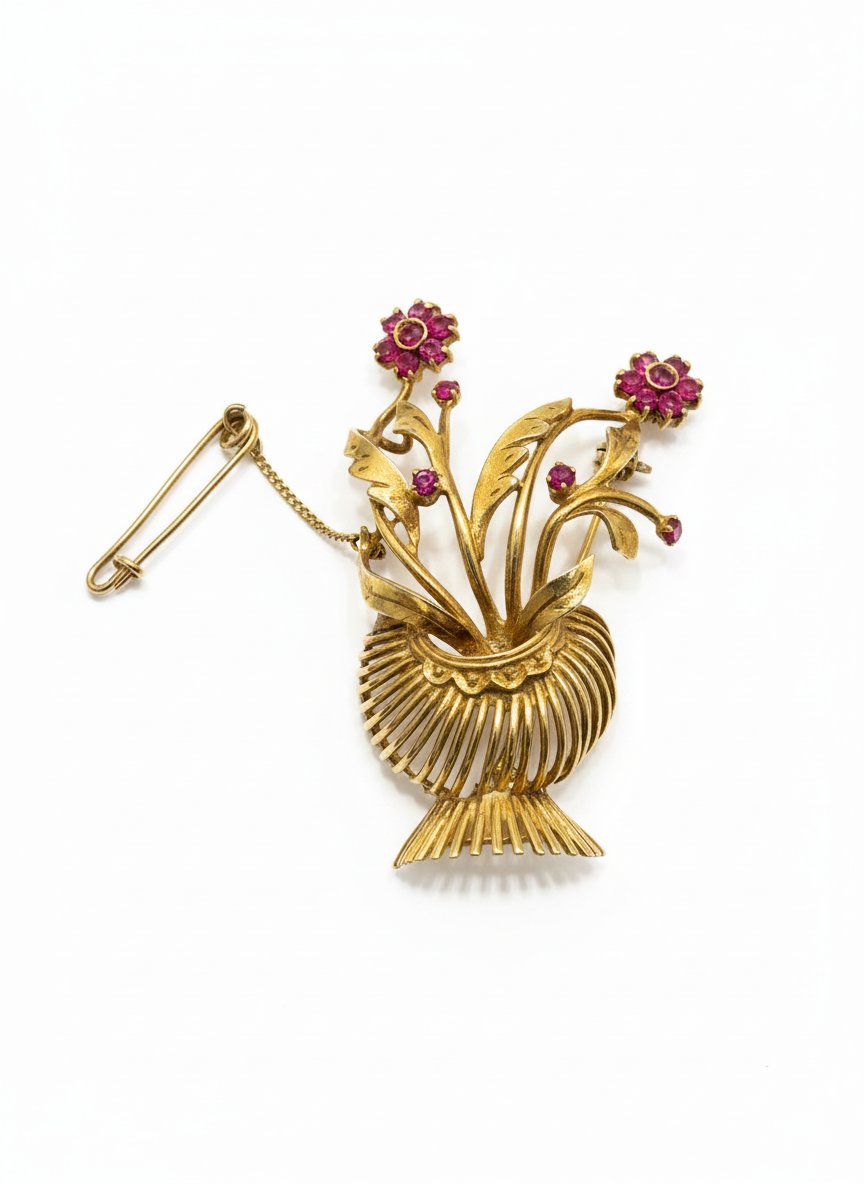 18kt Yellow Gold Brooch-photo-3