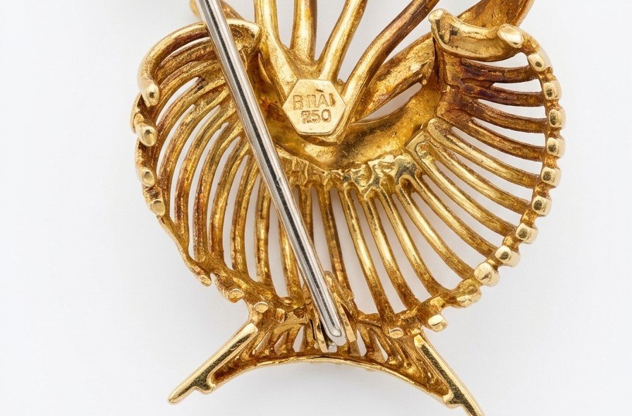 18kt Yellow Gold Brooch-photo-4