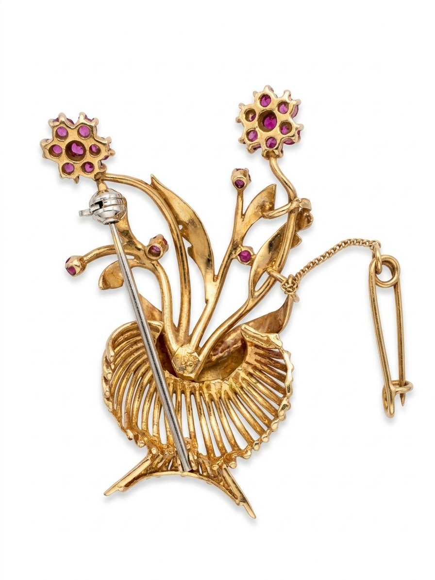 18kt Yellow Gold Brooch-photo-2