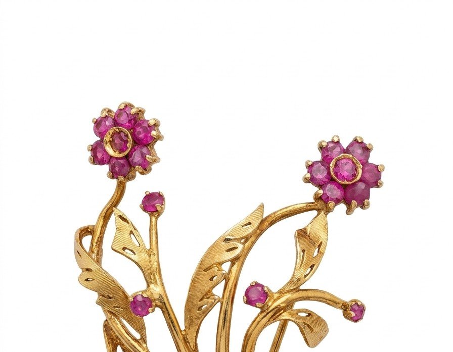 18kt Yellow Gold Brooch-photo-3