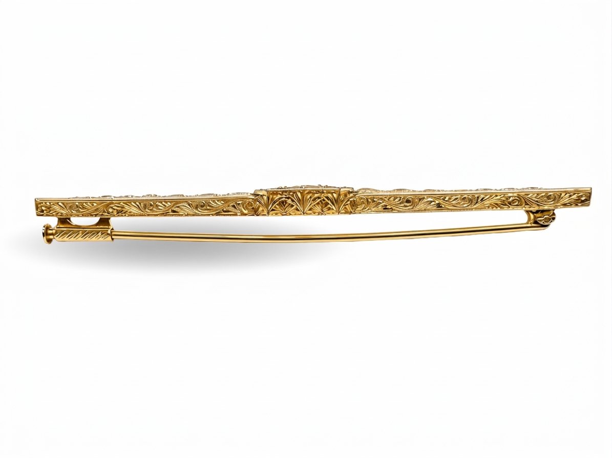 18kt White And Yellow Gold Brooch-photo-4