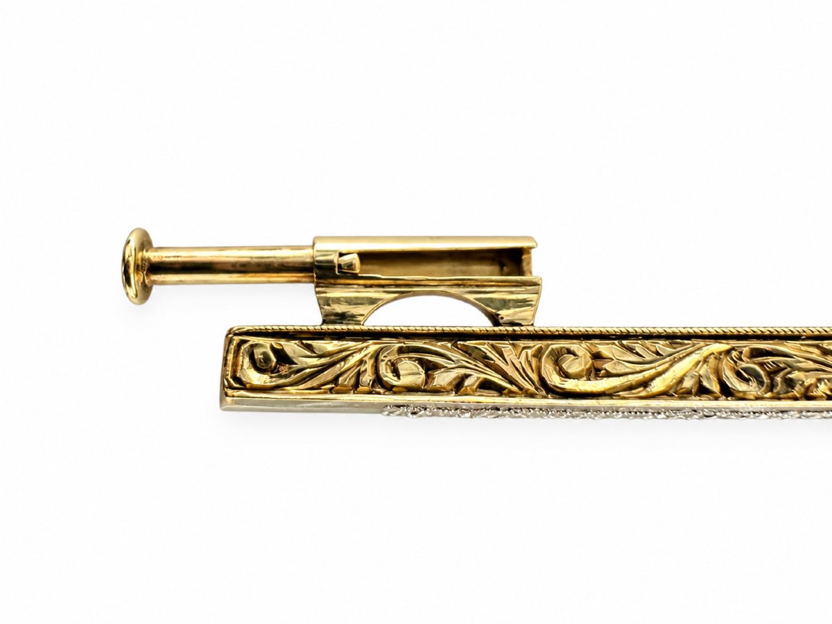 18kt White And Yellow Gold Brooch-photo-3