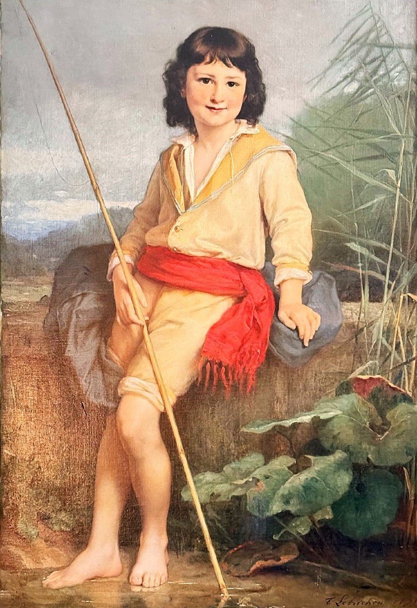 Timoleon Lobrichon (1831 Cornod – 1914 Paris) The Young Fisherman.