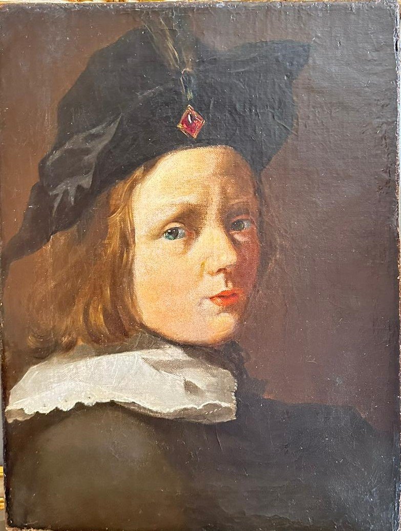 Peinture à l'huile représentant le portrait d'un garçon -photo-3