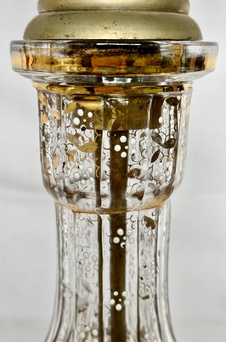 Beautiful 19th Century Ottoman Hookah In Enamelled And Gilded Bohemian Crystal-photo-2