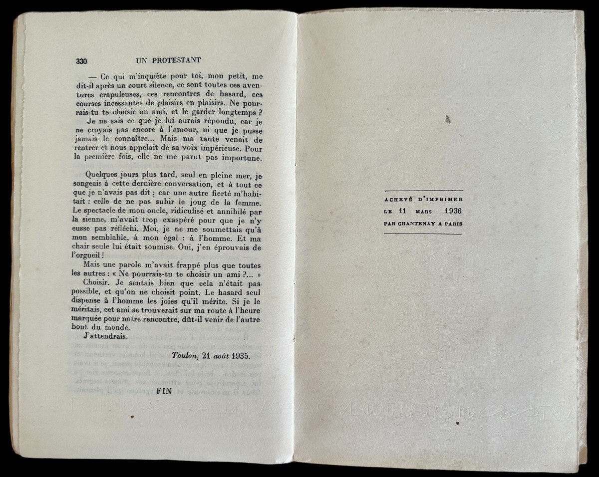 Georges Portal Rare Set Of Autograph Letters And Novel The Protestant In Original Edition-photo-7