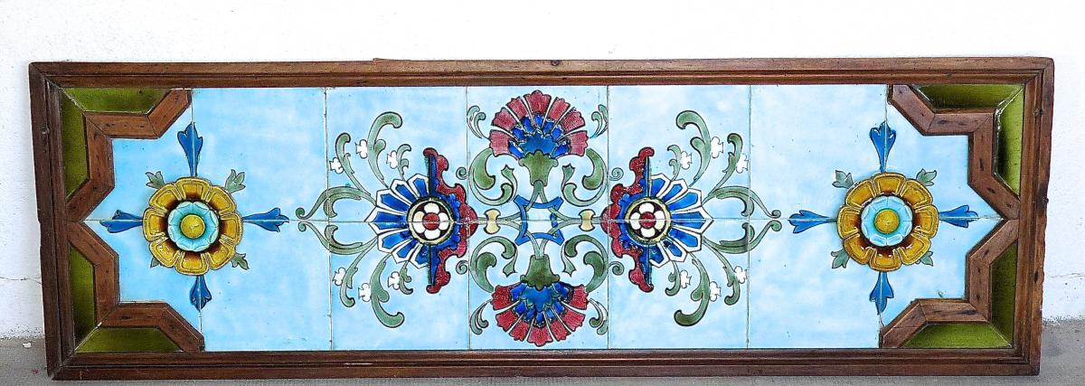 Decorative Panel De Faience Tiles Slip End Nineteenth-photo-2