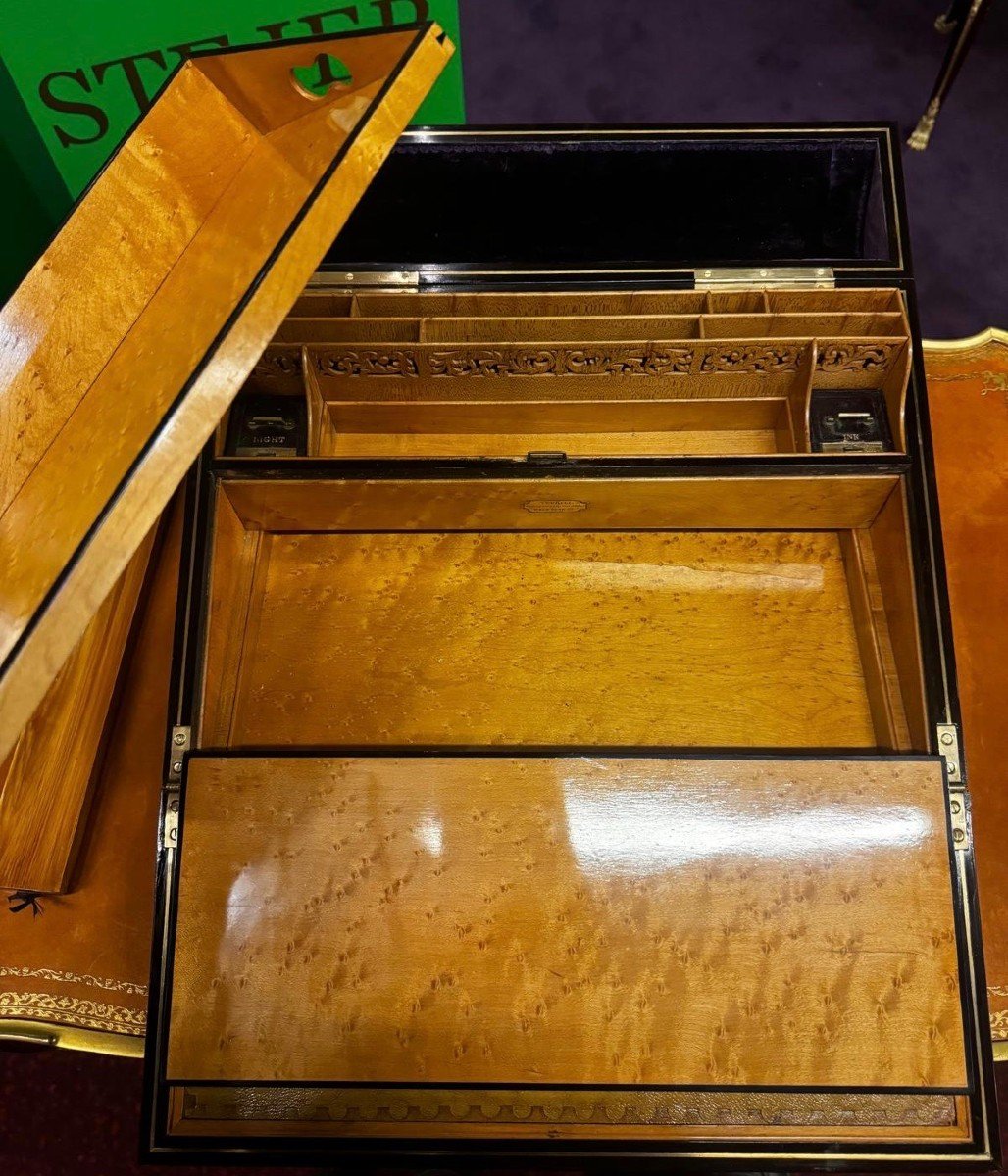 Rare And Valuable Coromandel Wood Writing Case Signed By John Turrill London 19th Century-photo-2