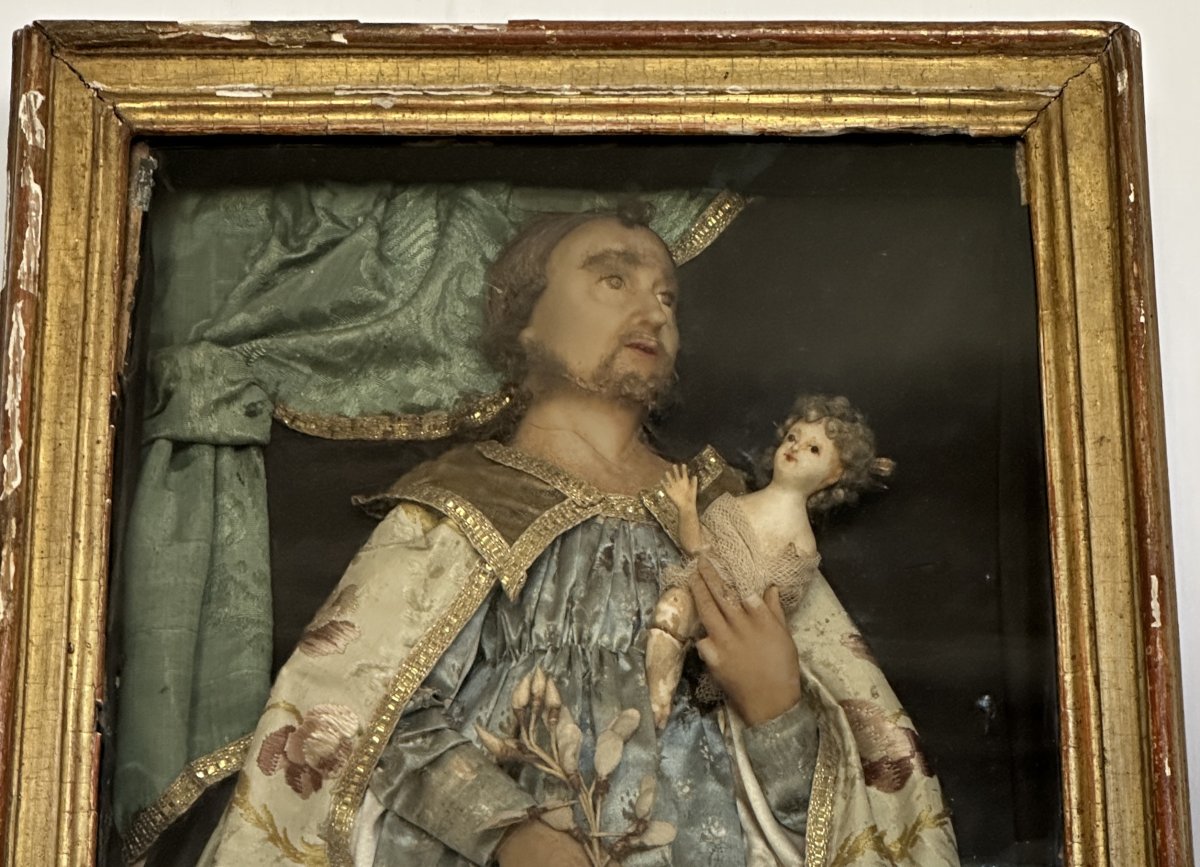 Wax Dressed In Nancy, 18th Century, Attributed To The Guillot Brothers, St. Joseph, Husband Of The Blessed Virgin-photo-2