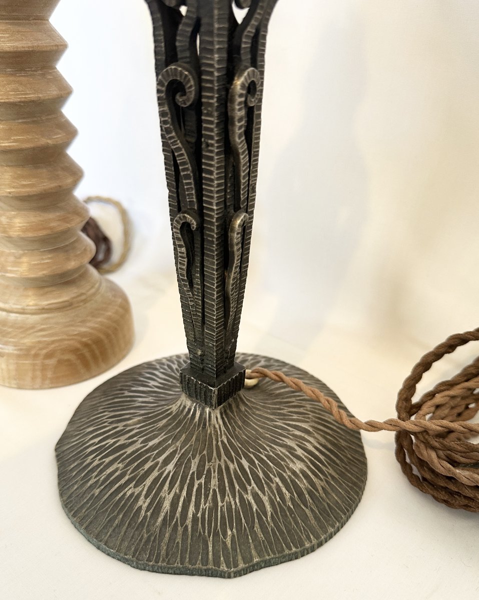 2 Antique Dudouyt Lamp Bases From The 1940s And Iron From The 1910s-photo-7