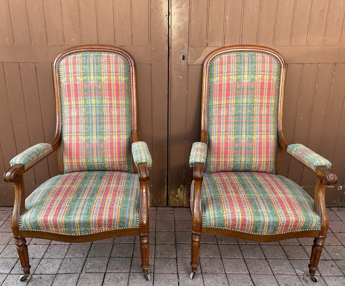 Pair Of Louis Philippe Period Armchairs In Mahogany-photo-4