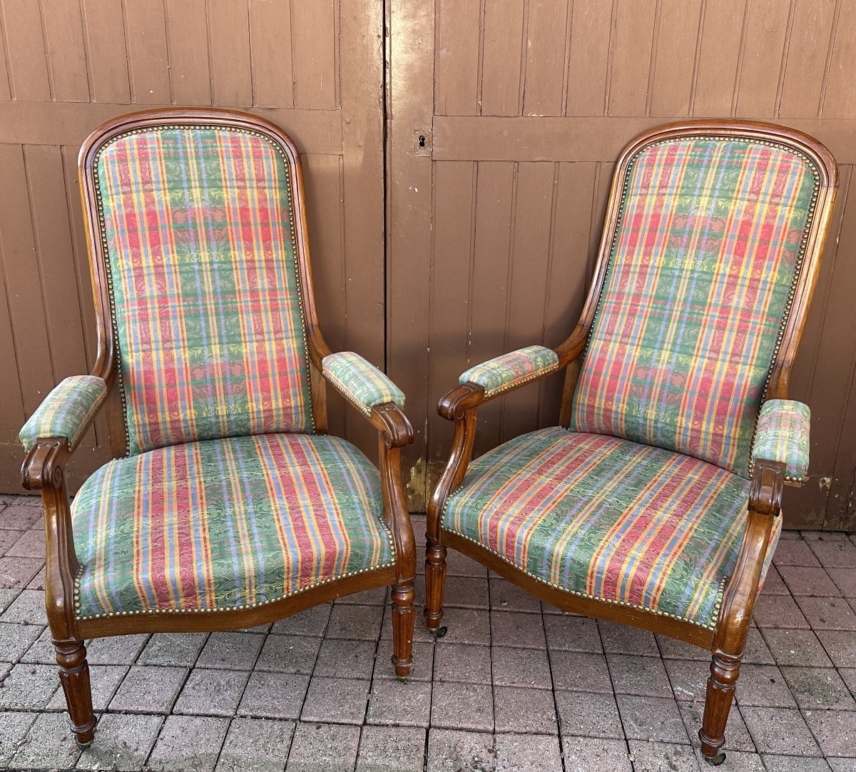 Pair Of Louis Philippe Period Armchairs In Mahogany