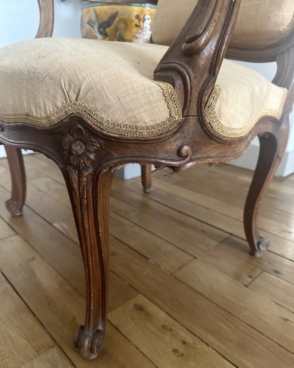 Important Louis XV Style Queen's Armchair-photo-4