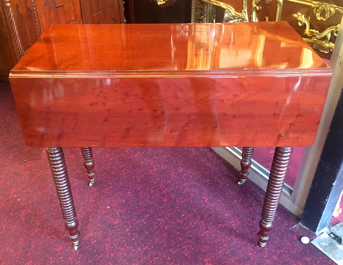 Side Table With Drawer Mahogany Shutters And Thick Napoleon III-photo-4