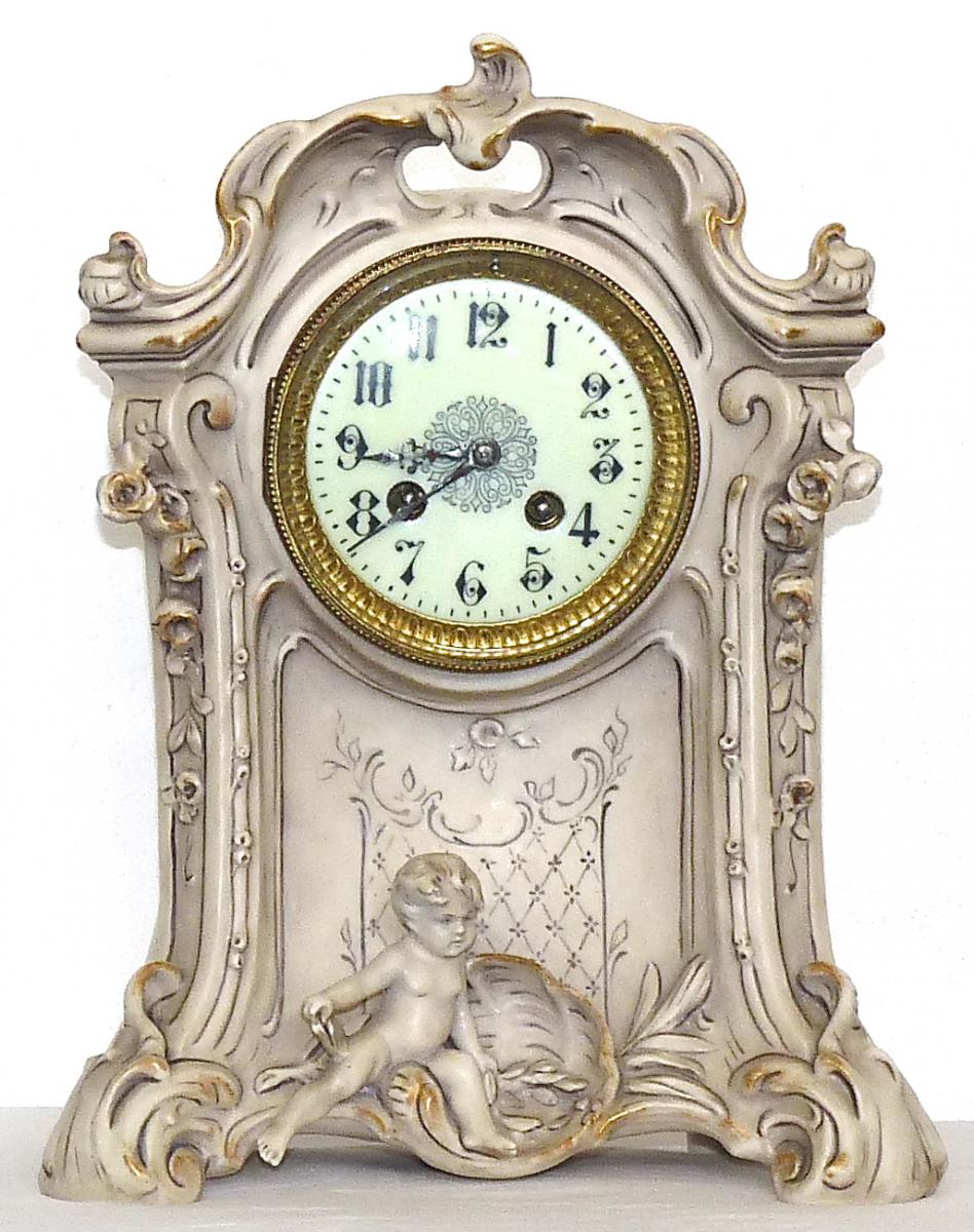 Great Clock Porcelain Art Nouveau Signed Royal Dux Bohémia