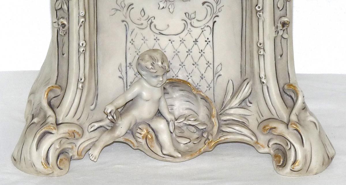 Great Clock Porcelain Art Nouveau Signed Royal Dux Bohémia-photo-1