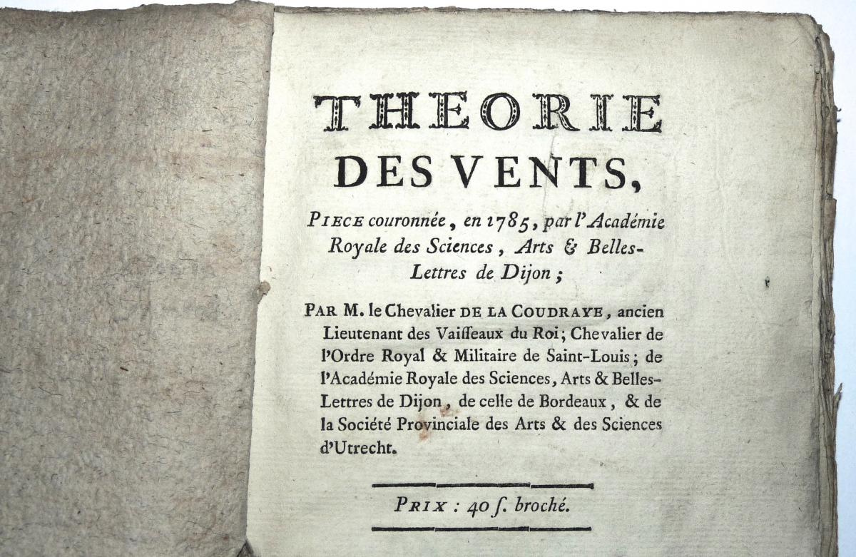 Théorie Des Vents 1786 Par Le Chevalier De La Coudraye Rare Ouvrage Scientifique Avec Sa Carte -photo-1