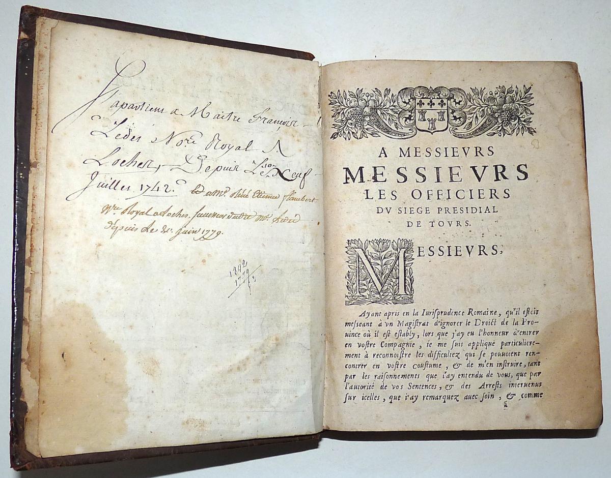 Coustumes Du Duché Et Bailliage De Touraine - éd Orig De 1661- Ex-libris Notaires Royaux Loches-photo-1
