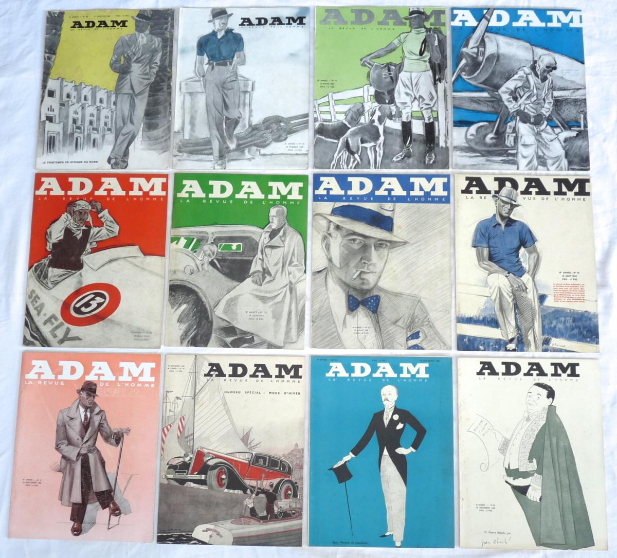 Adam La Revue De l'Homme - 12 Numéros - Année 1932 Complète Du N°69 Au N°80 - Mode Masculine