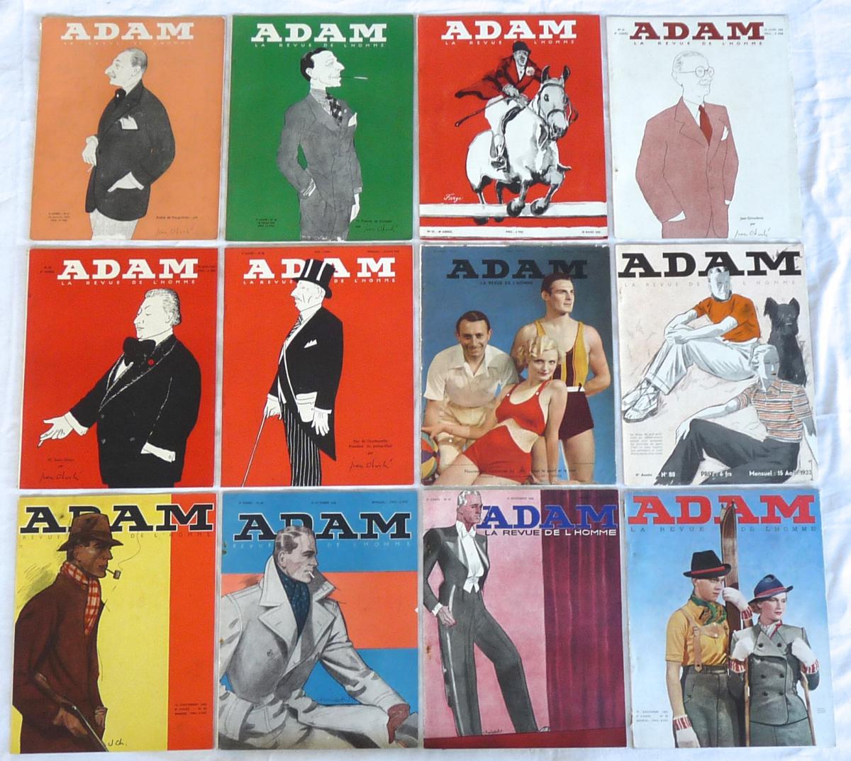 Adam La Revue De l'Homme - 12 Numéros - Année 1933 Complète Du N°81 Au N°92 - Mode Masculine
