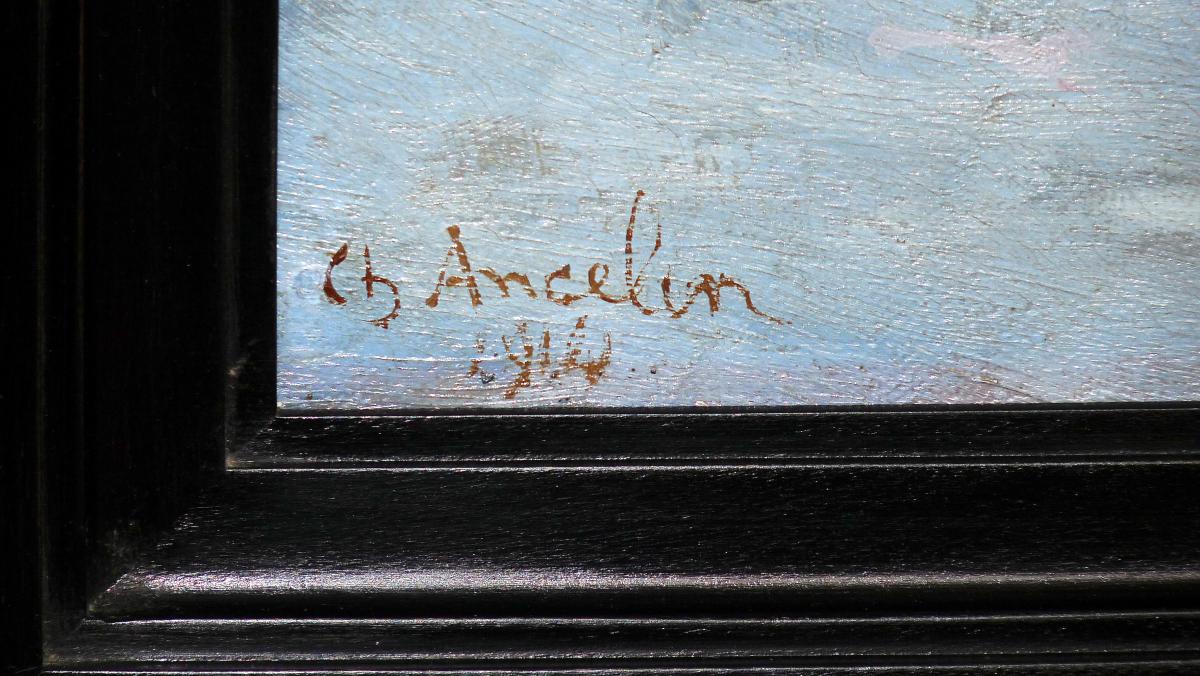 Charles Ancelin "goémonier Hitch" Painting On Canvas Signed And Dated 1914-photo-2