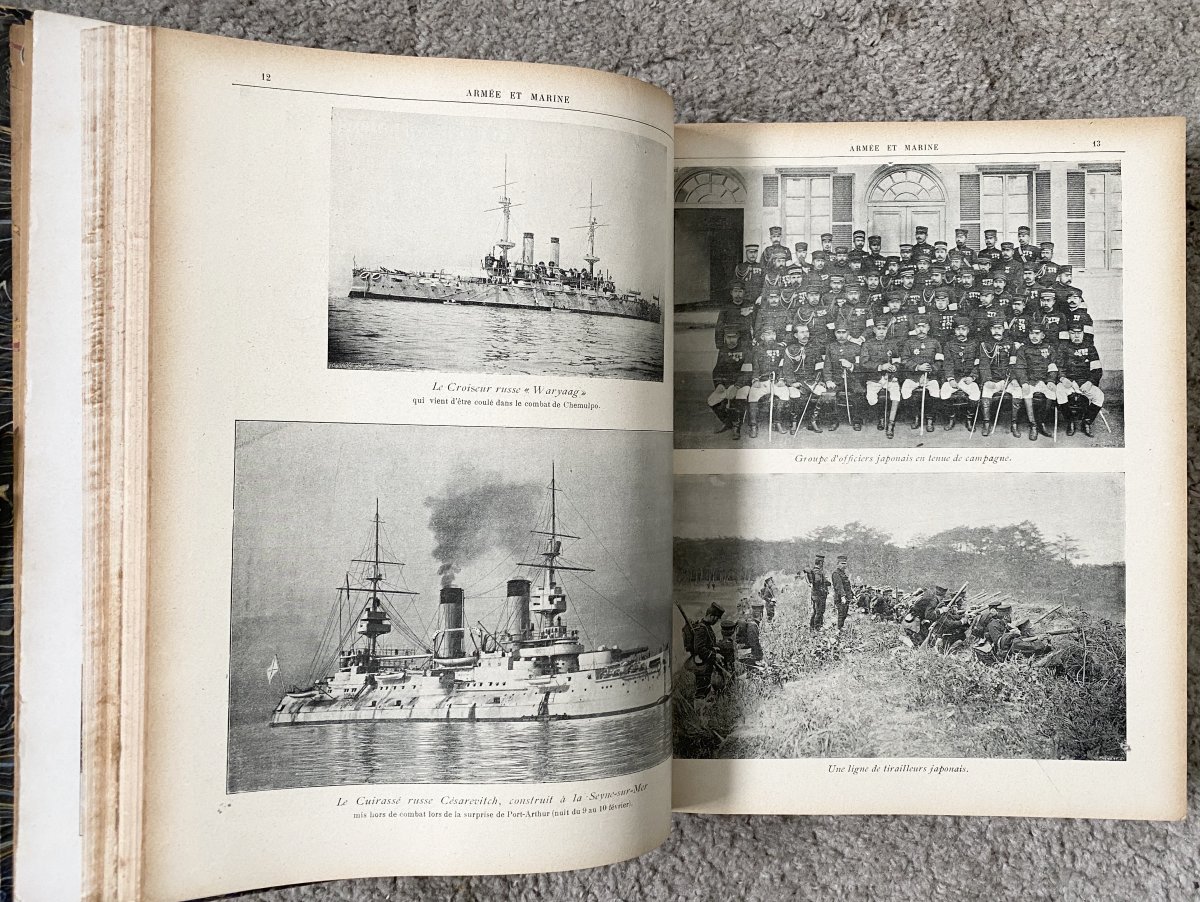 Very Rare Army And Navy Together 5 Years Bound Between 1902 And 1906 Large Documentation-photo-3