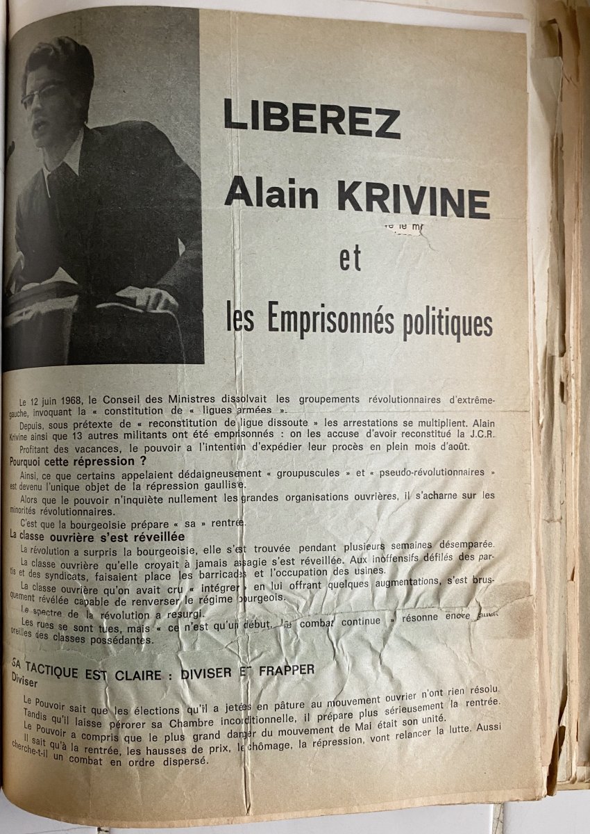 Rarissime Plus De 700 Tracts d'époque Concernant La Période De Mai 68 Et La Guerre Du Vietnam -photo-6