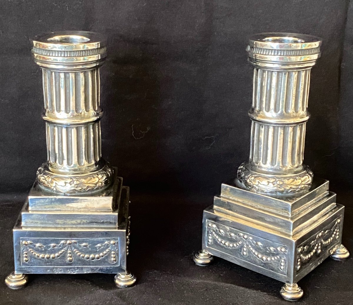 Pair Of Candelabra With Transformations In Sterling Silver Louis XVI Style-photo-1