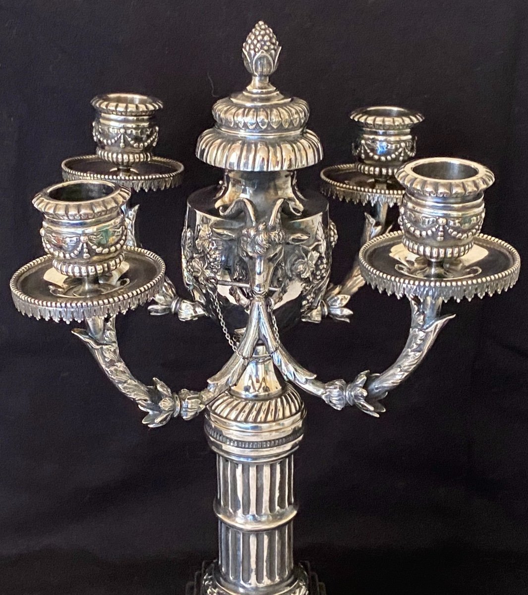 Pair Of Candelabra With Transformations In Sterling Silver Louis XVI Style-photo-8