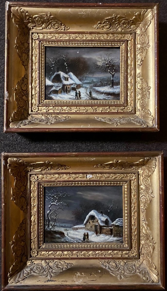 Pair Of Paintings Signed Alphonse Cassard Around 1830 With Fine Period Frames