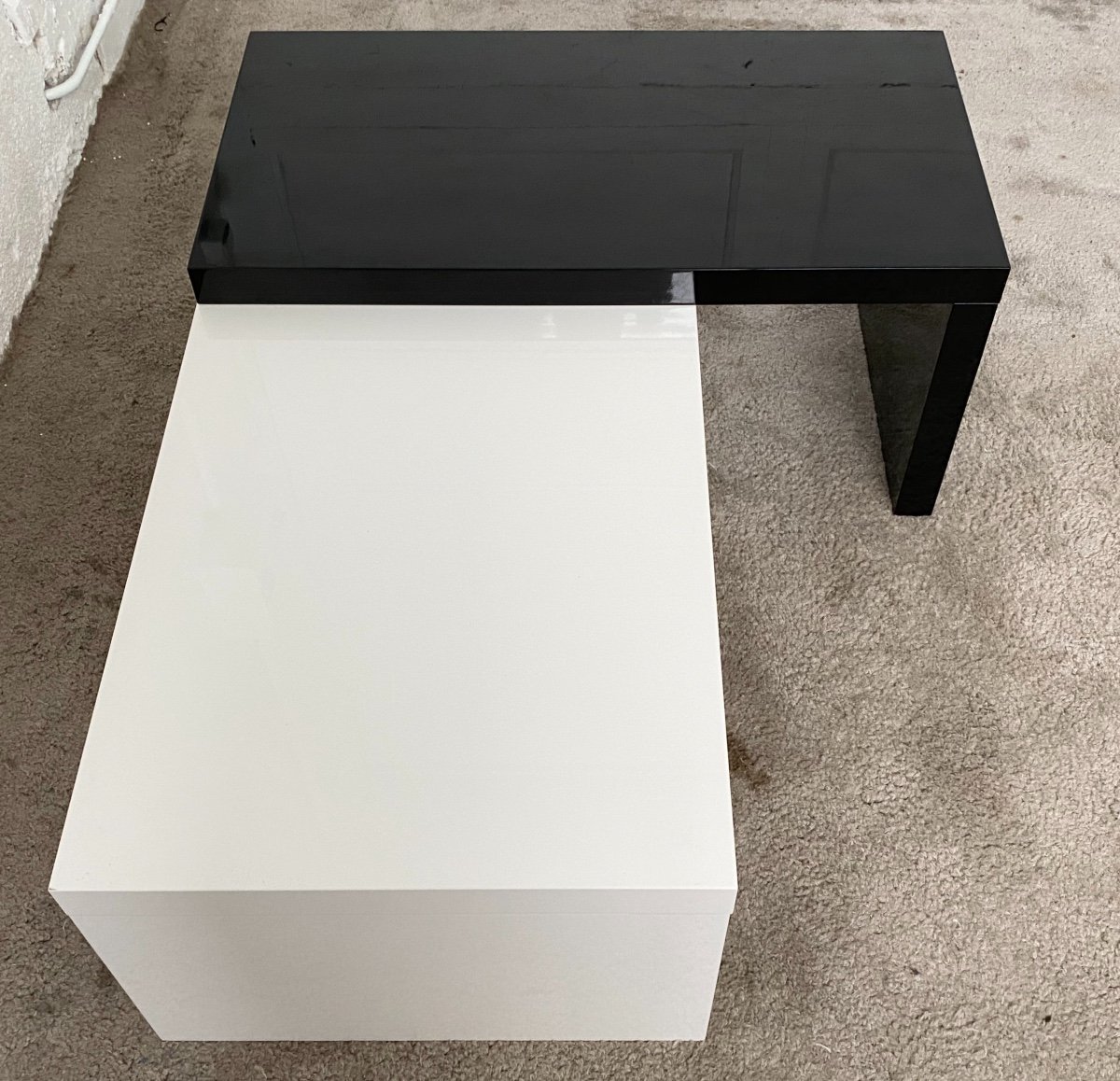 Rare Modular Coffee Table Unique Piece Design Jean Pierre Mesmin 1970s / 1980s-photo-3