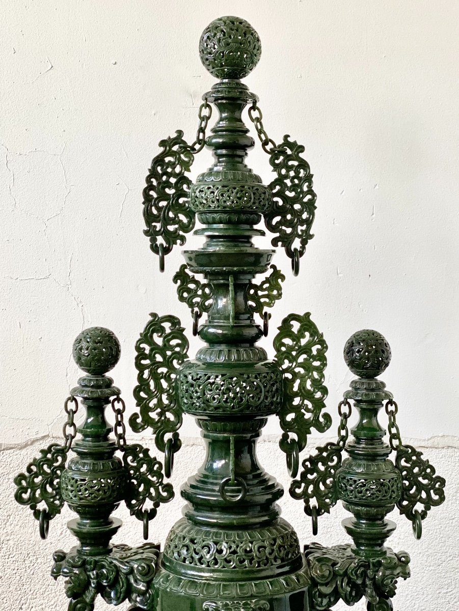 Monumental Brule Perfume China In Jade With Dragons Height 136 Cm-photo-4