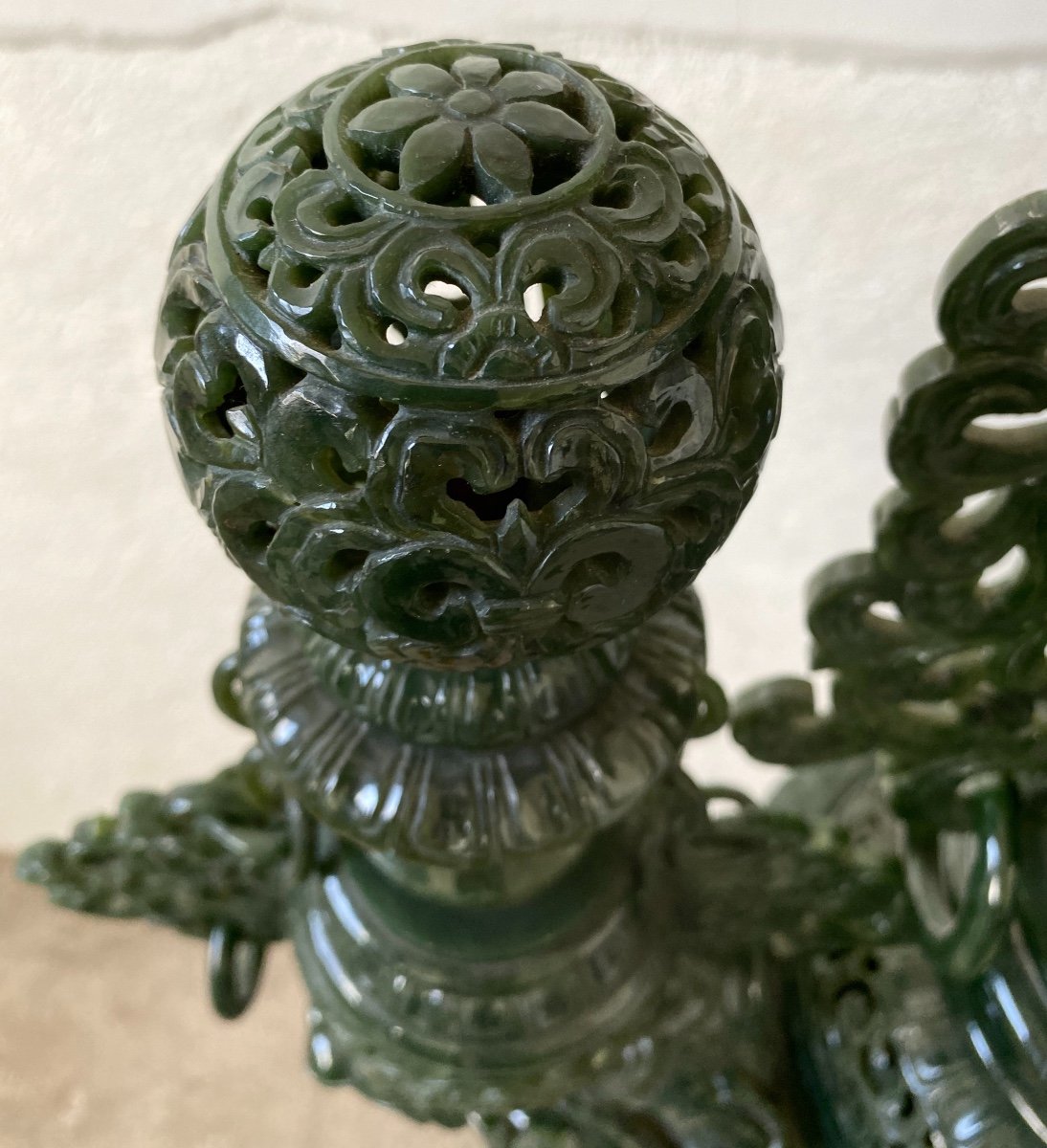 Monumental Brule Perfume China In Jade With Dragons Height 136 Cm-photo-8