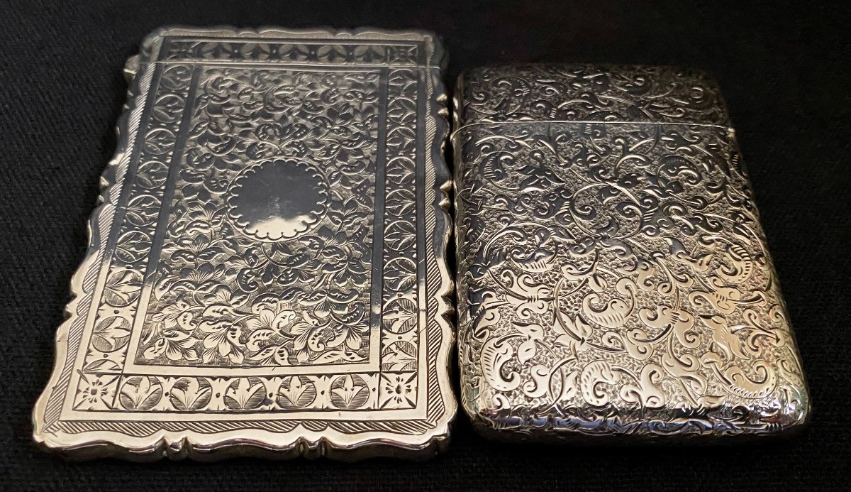 9 Sterling Silver Pyrogen Card Holders And Match Holders From London, Birmingham, France-photo-3