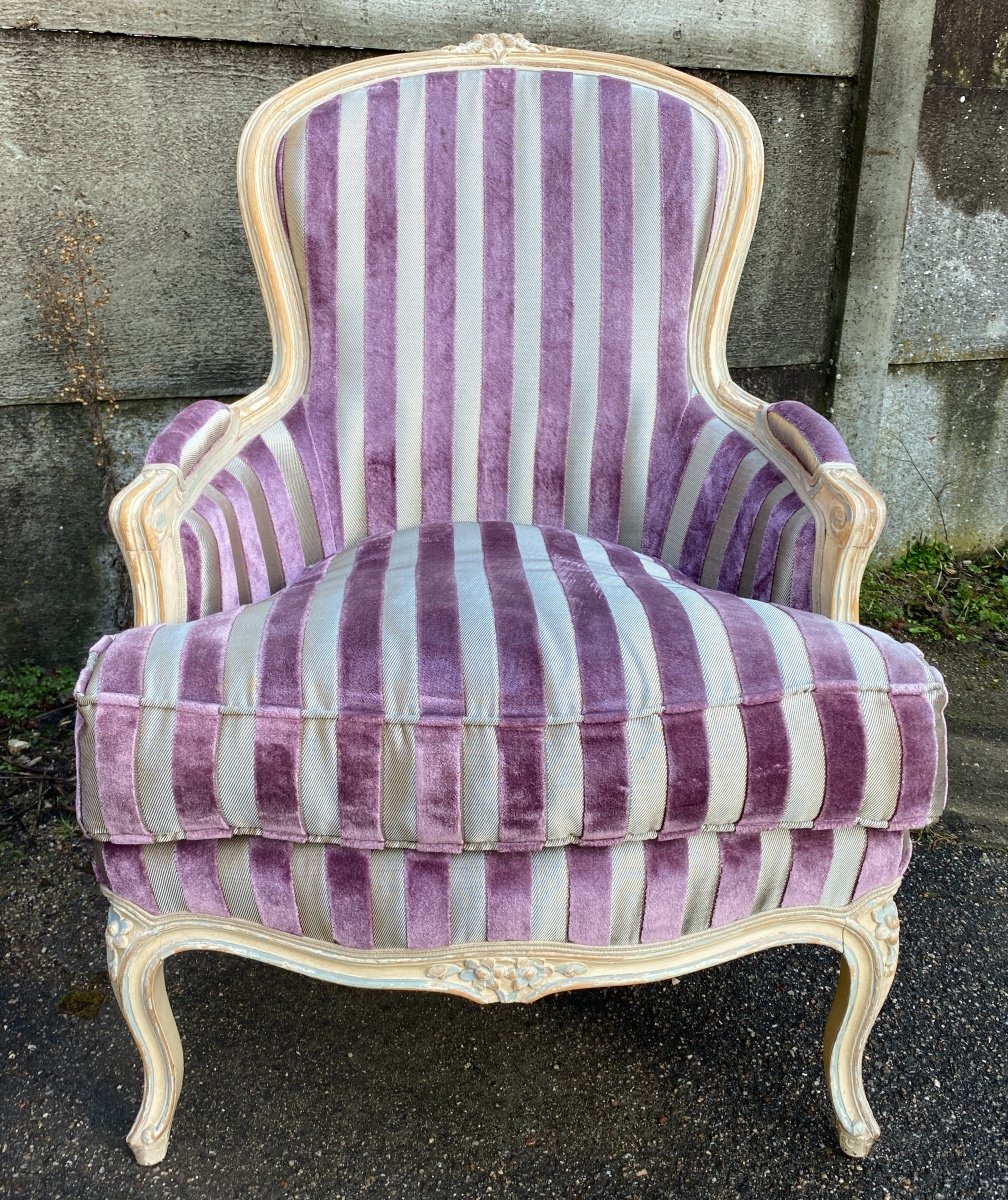 Paire De Bergères Style Louis XV époque Napoléon III-photo-2