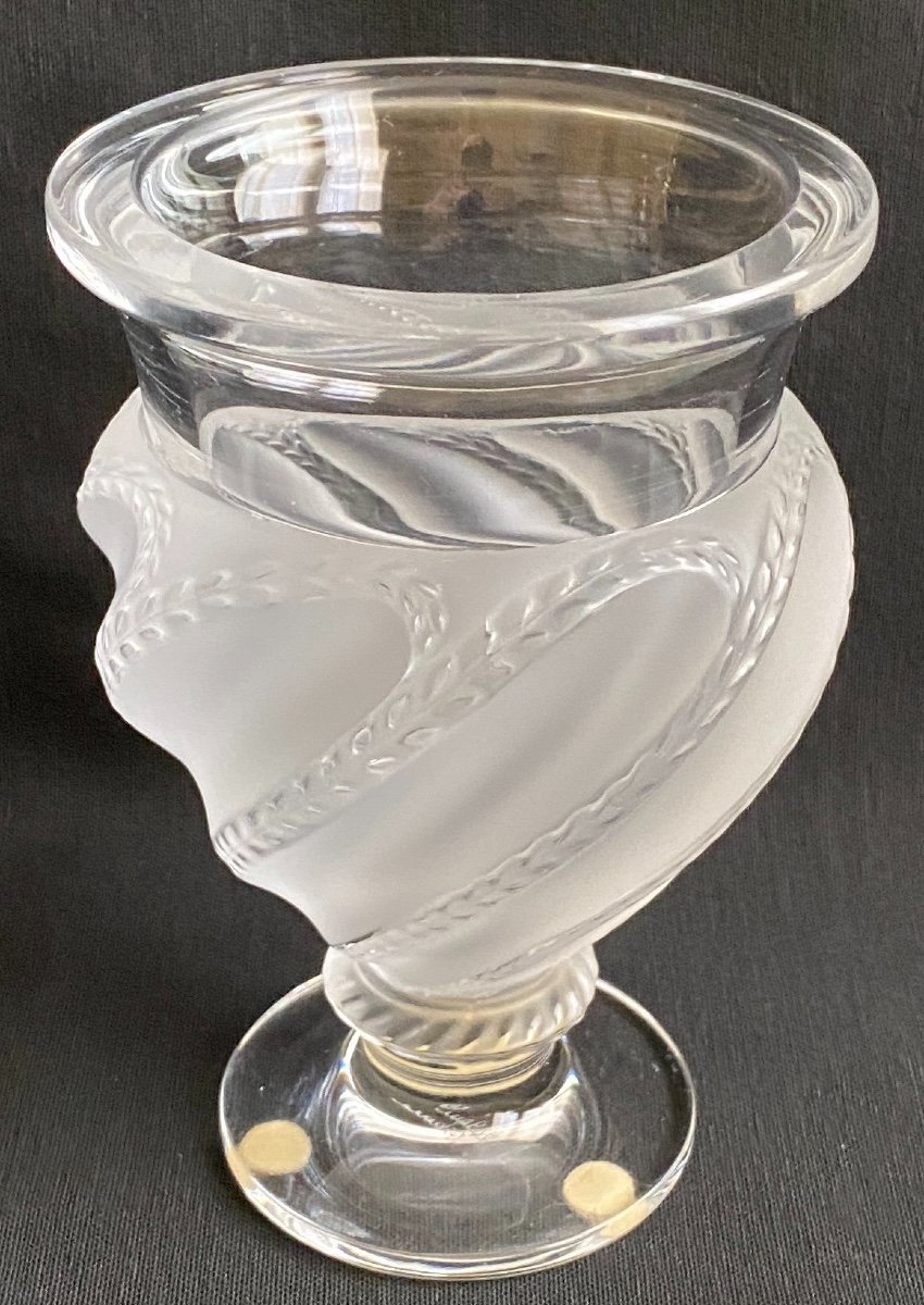 Vase Signed Lalique Model Ermenonville 1950/1970-photo-1