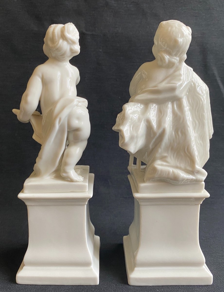 3 Statuettes Porcelaine De Nymphenburg d'Après Bustelli Et Frankenthal-photo-2