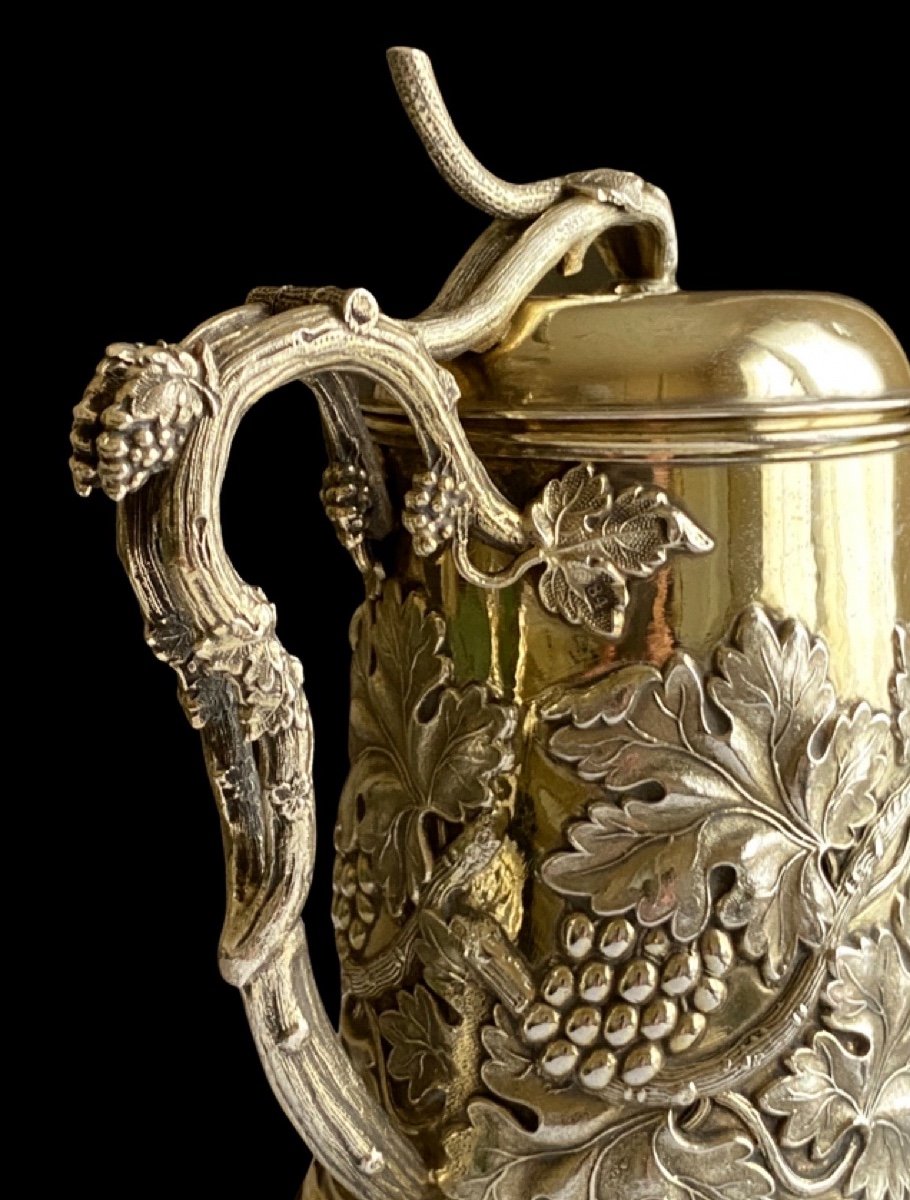 Rare Russian Mug In Vermeil Saint-petersburg 1860 Period Signed-photo-1