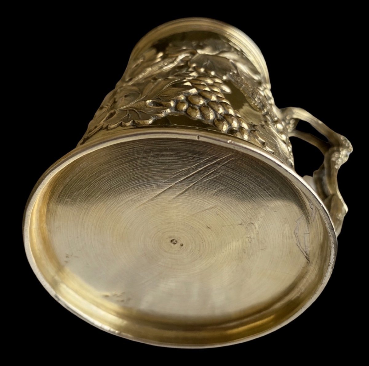Rare Russian Mug In Vermeil Saint-petersburg 1860 Period Signed-photo-3