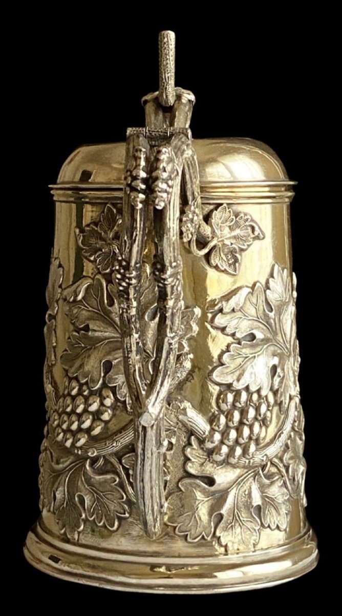 Rare Russian Mug In Vermeil Saint-petersburg 1860 Period Signed-photo-4