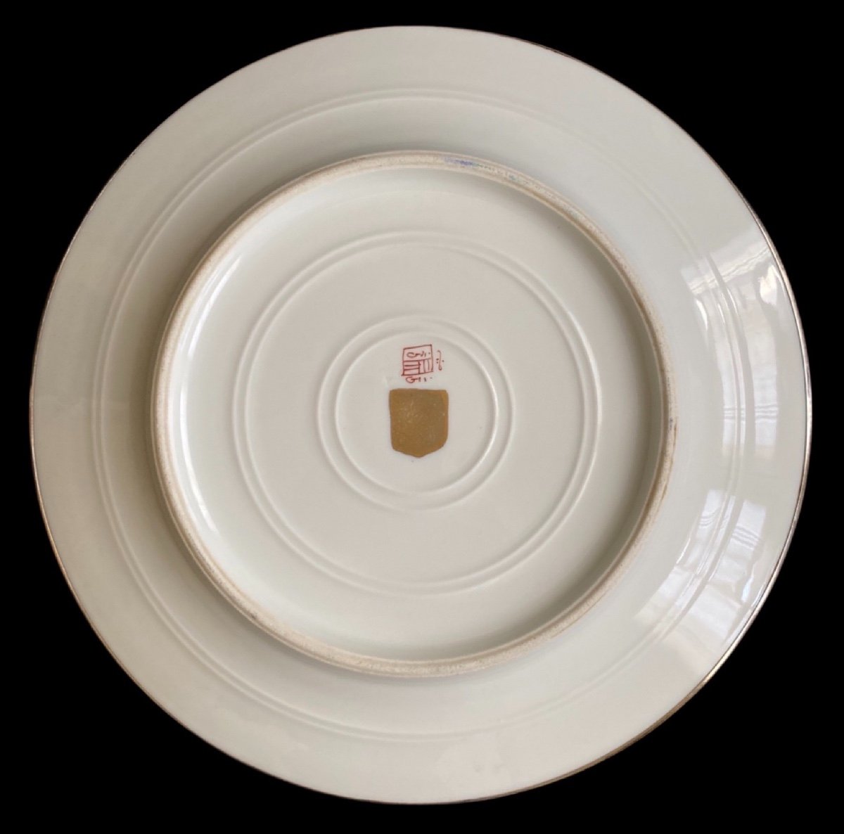Belle Assiette Porcelaine Manufacture Samson Avec Bordure Argent Massif époque 19e Siècle-photo-2