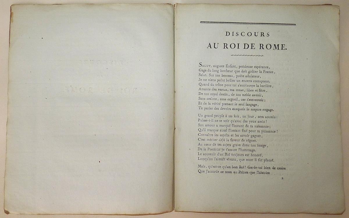 Rare E.o De 1811 Du Discours Au Roi De Rome Pour La Naissance De l'Aiglon Par Vigée.l Guillaume-photo-2