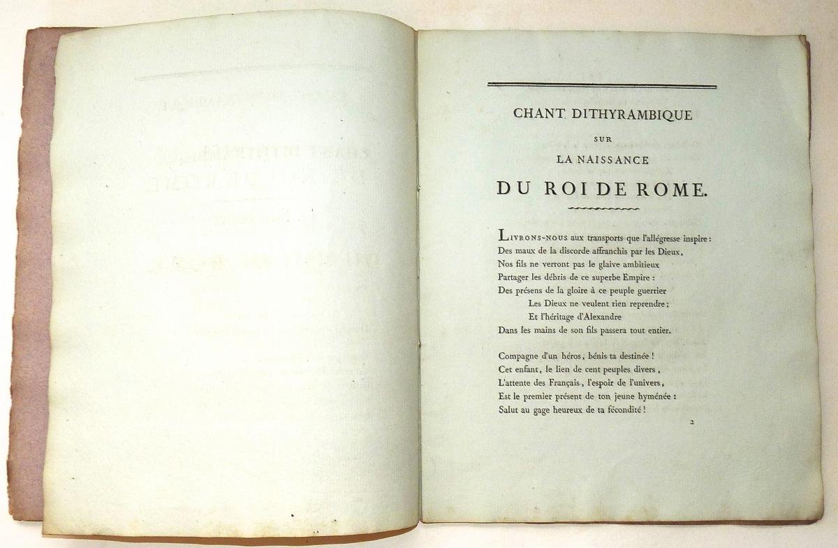 Rare E.o De 1811 Du Chant Dithyrambique Sur La Naissance Du Roi De Rome Par  Tissot-photo-2