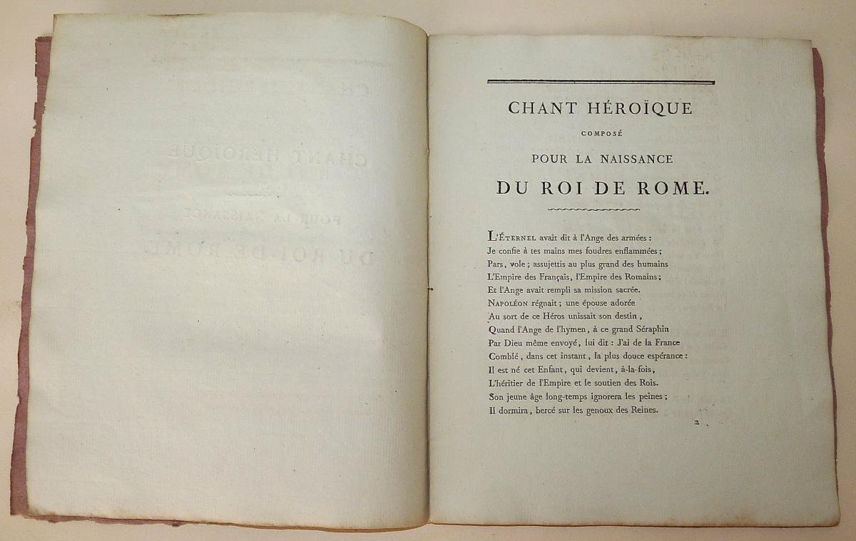 Rare E.o De 1811 Du Chant Héroïque Composé Pour La Naissance Du Roi De Rome Par P. Grandmaison-photo-2