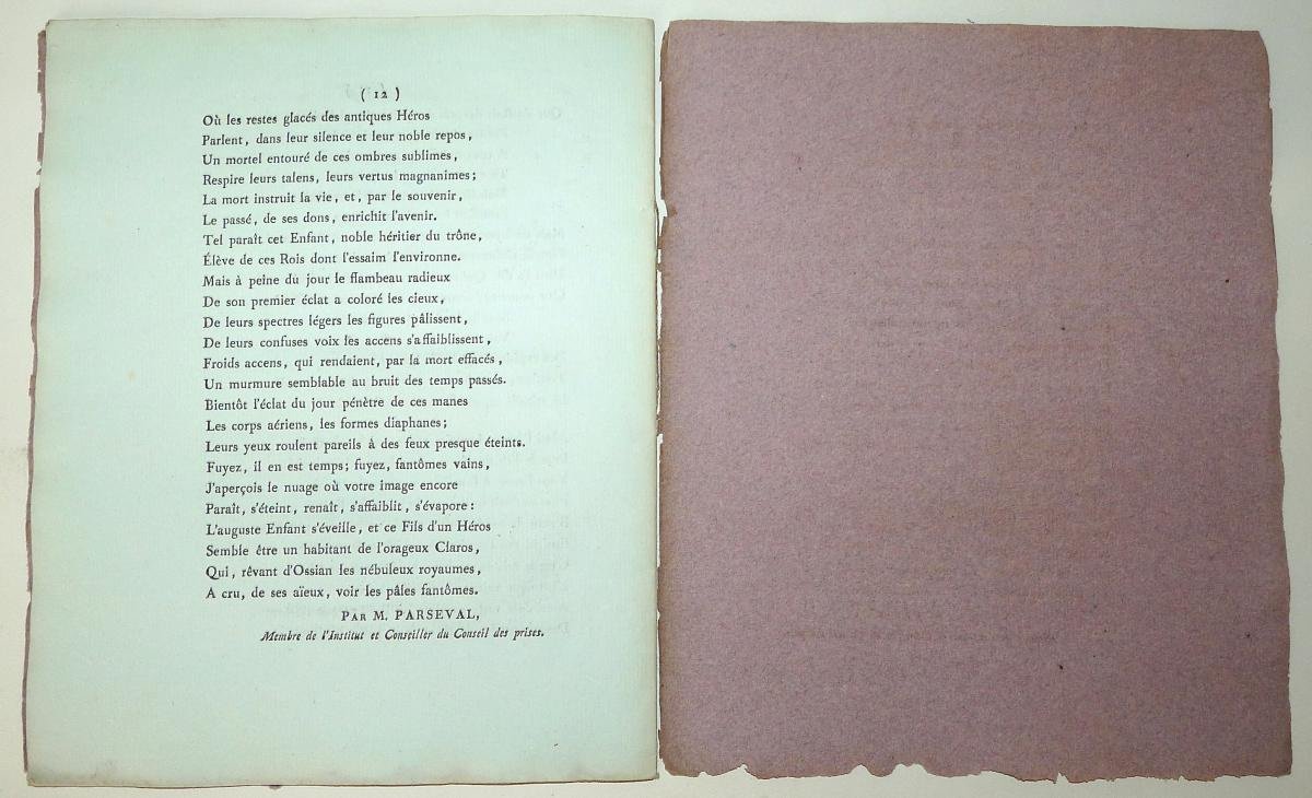 Rare E.o De 1811 Du Chant Héroïque Composé Pour La Naissance Du Roi De Rome Par P. Grandmaison-photo-3