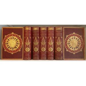 5 Volumes Geography France Europe By Elisée Reclus 1876 To 1881 Hachette Signed Leather Bindings